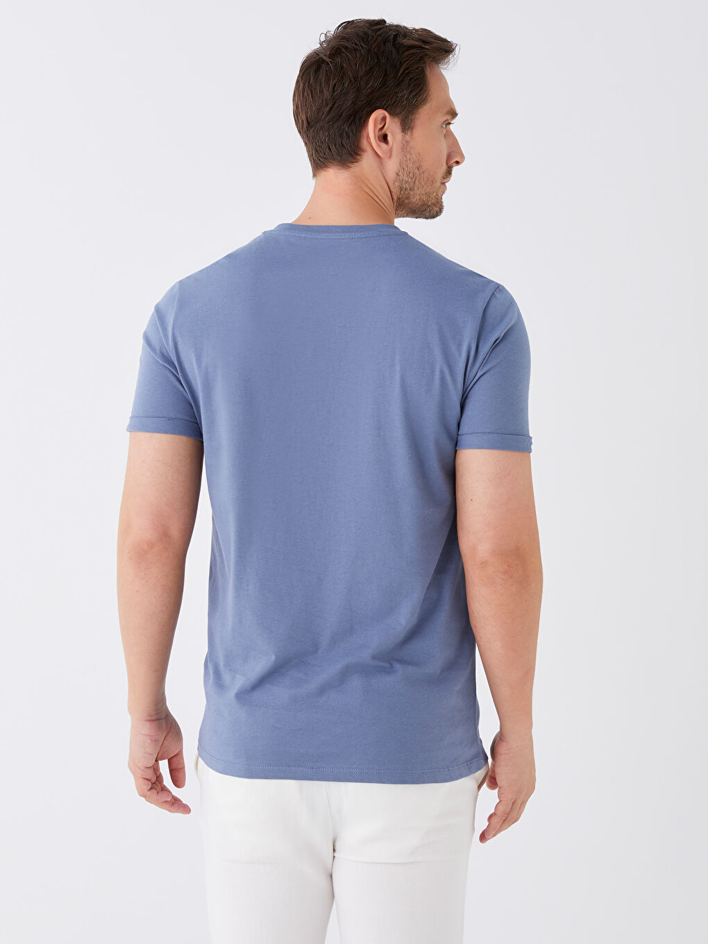 İndigo Bisiklet Yaka Kısa Kollu Erkek Tişört-4