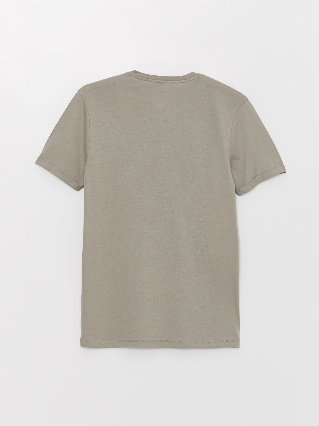 Haki Bisiklet Yaka Kısa Kollu Erkek Tişört-6