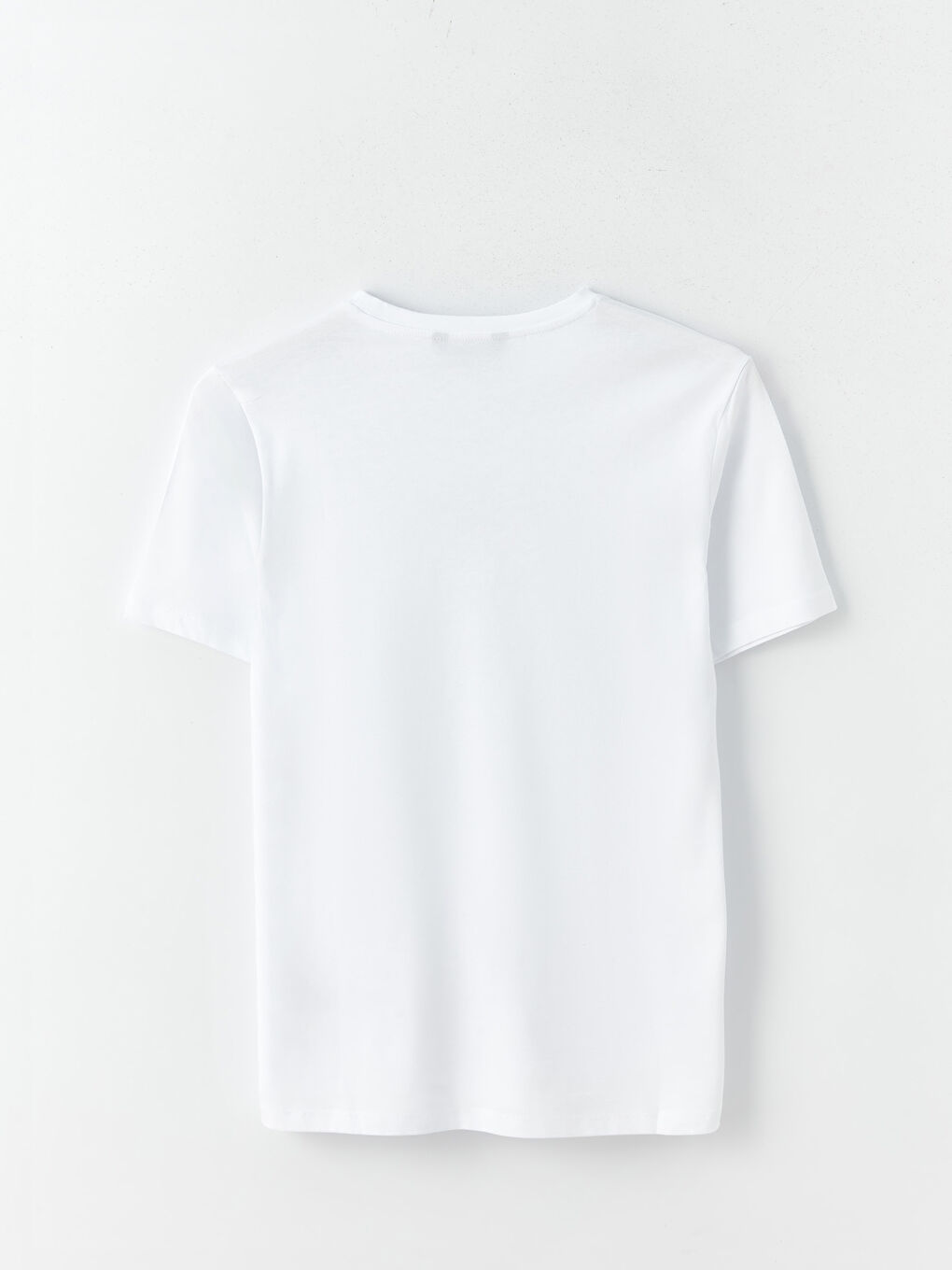 Beyaz Bisiklet Yaka Kısa Kollu Baskılı Penye Erkek Tişört-6