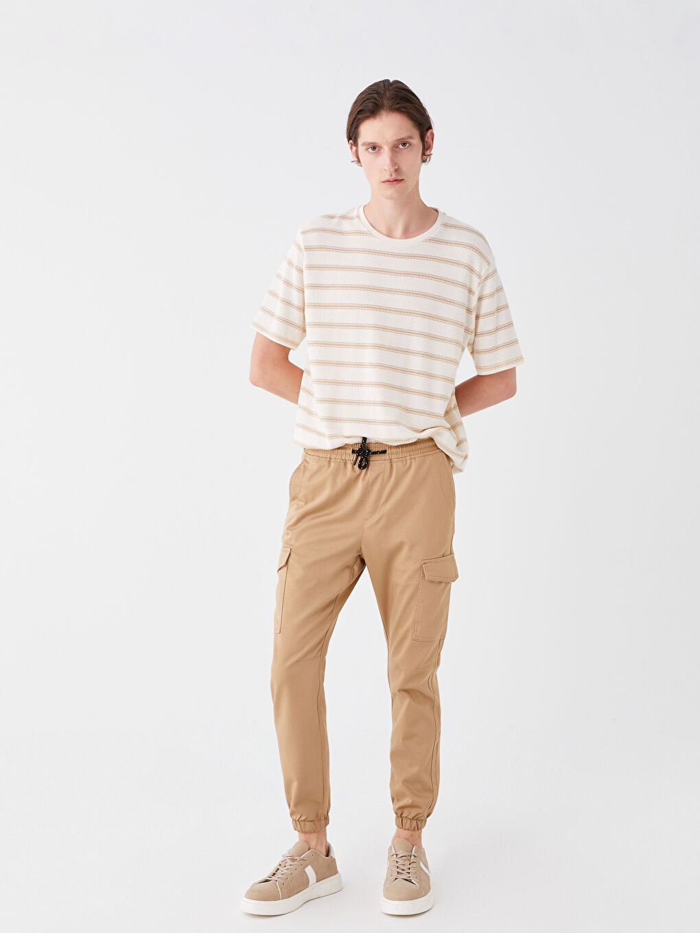 XSIDE Bej Slim Fit Erkek Kargo Pantolon - 2