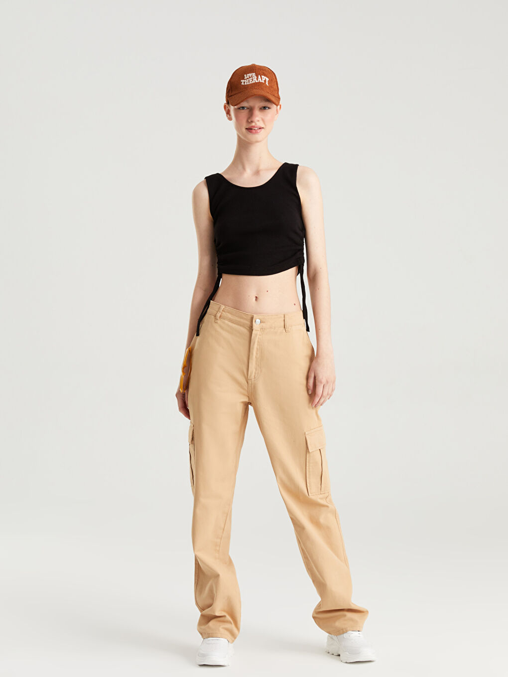 Siyah Bisiklet Yaka Basic Genç Kız Crop-3