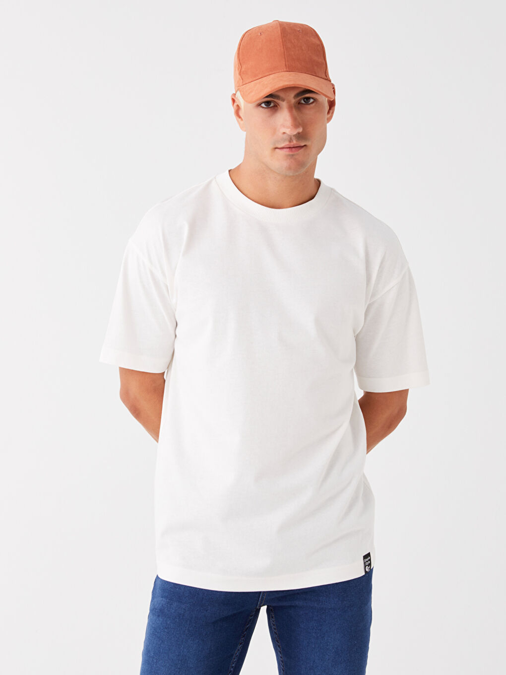 T-shirt Oversize à Col Rond et Manches Courtes en Jersey pour Hommes-2