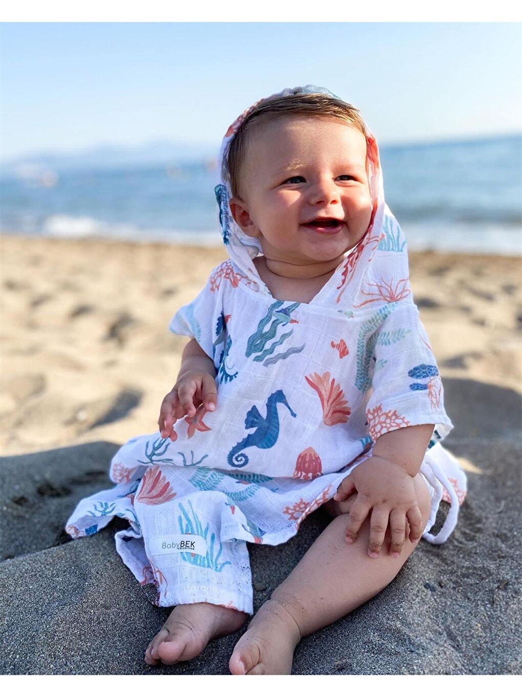 Karışık Kapüşonlu Unisex Bebek Müslin Panço Havlu