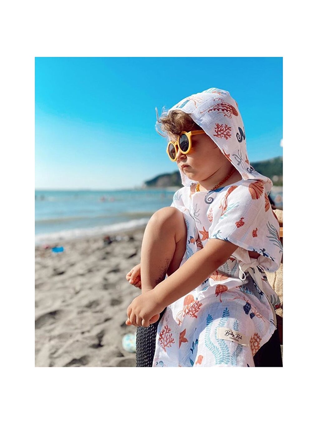 Karışık Kapüşonlu Unisex Bebek Müslin Panço Havlu-1