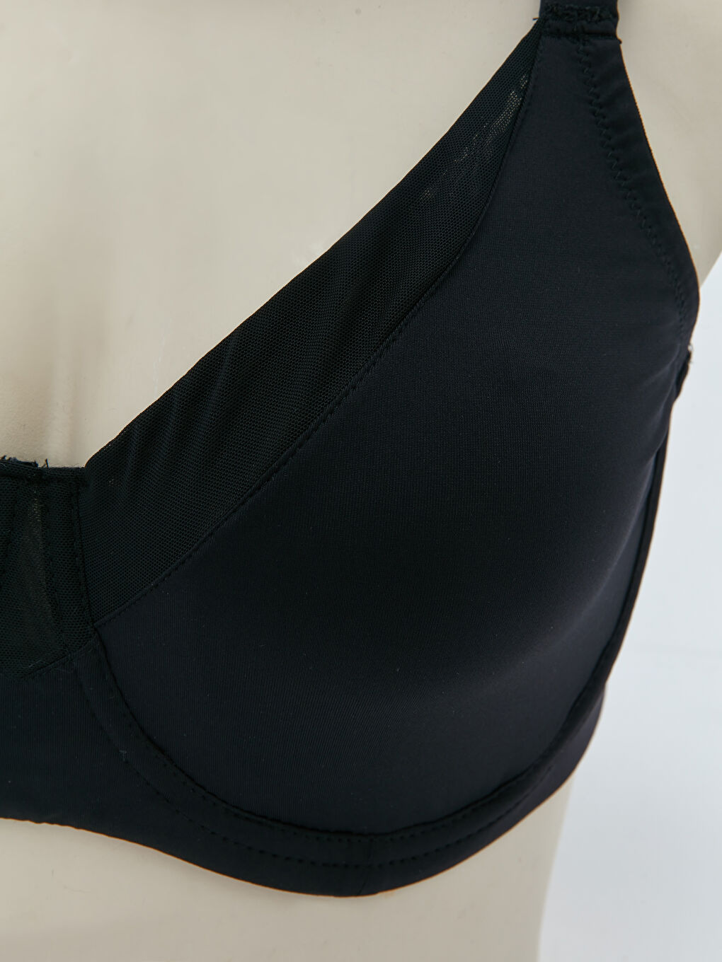 Siyah Balenli Dolgusuz Düz Toparlayıcı Sütyen-2