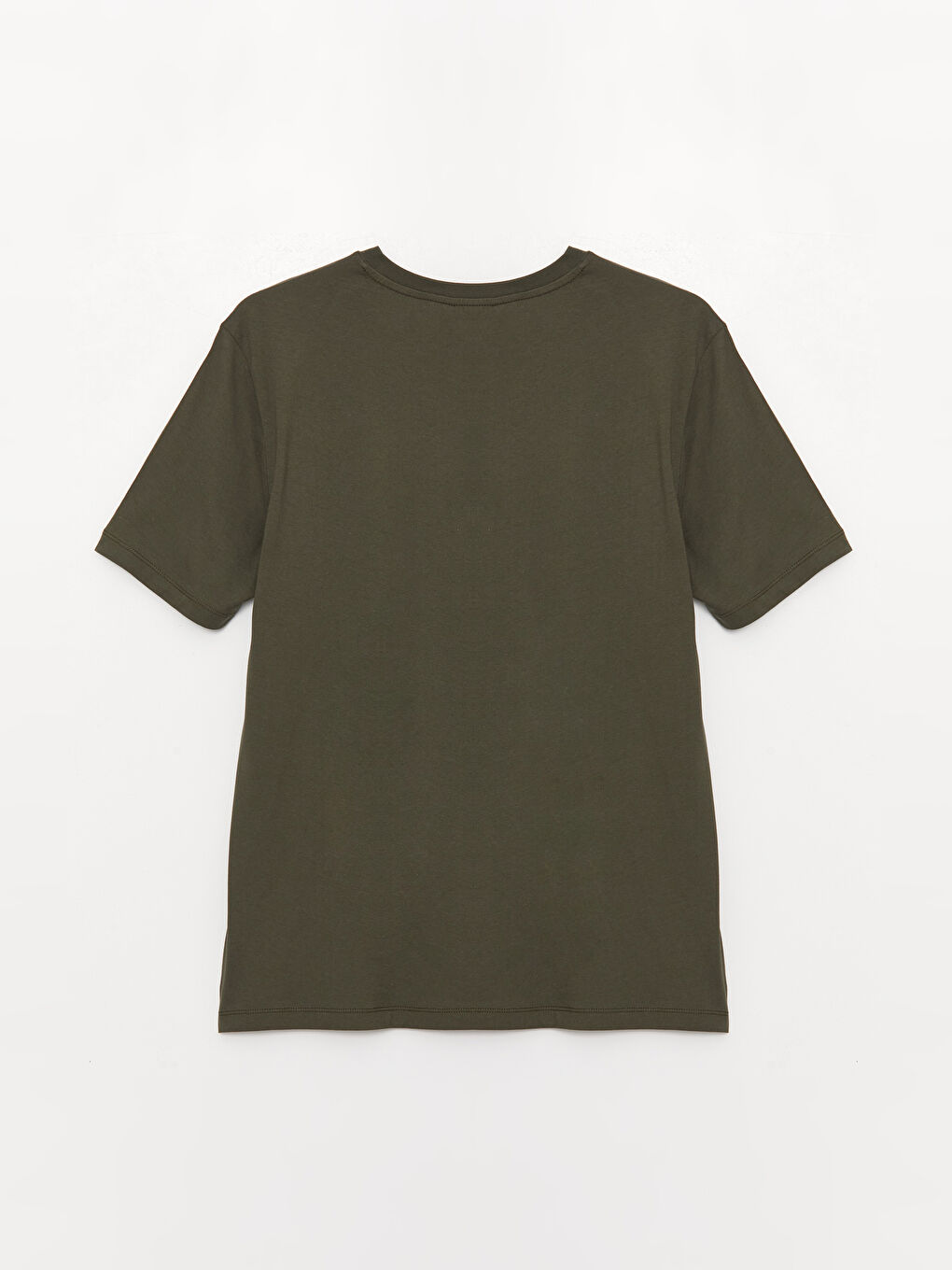 Haki Bisiklet Yaka Kısa Kollu Baskılı Penye Erkek Tişört-6