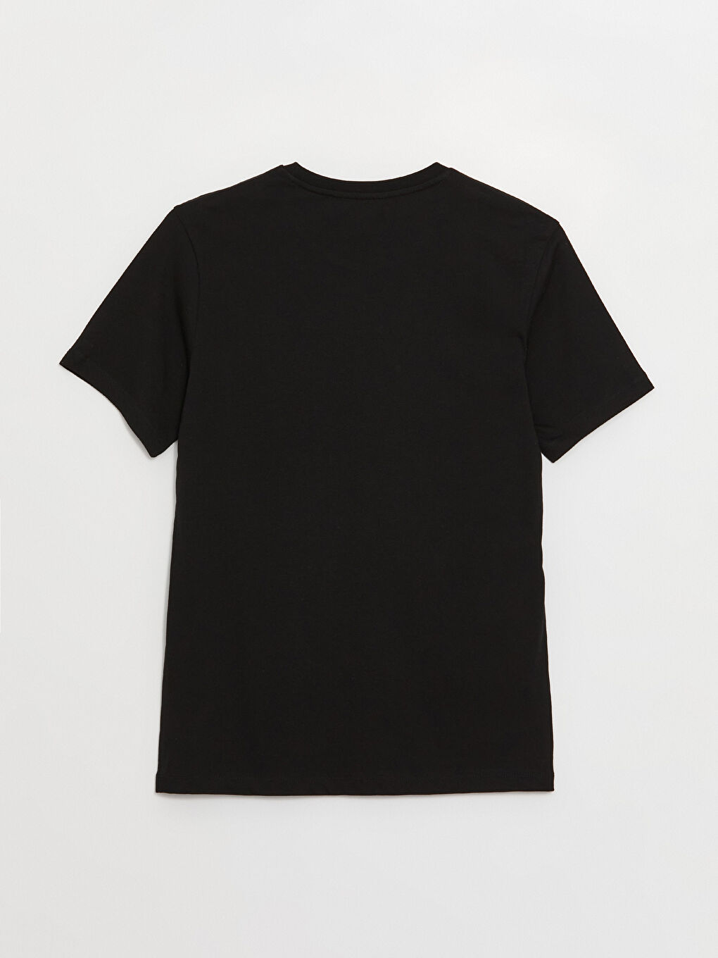 Siyah Bisiklet Yaka Kısa Kollu Baskılı Penye Erkek Tişört-6