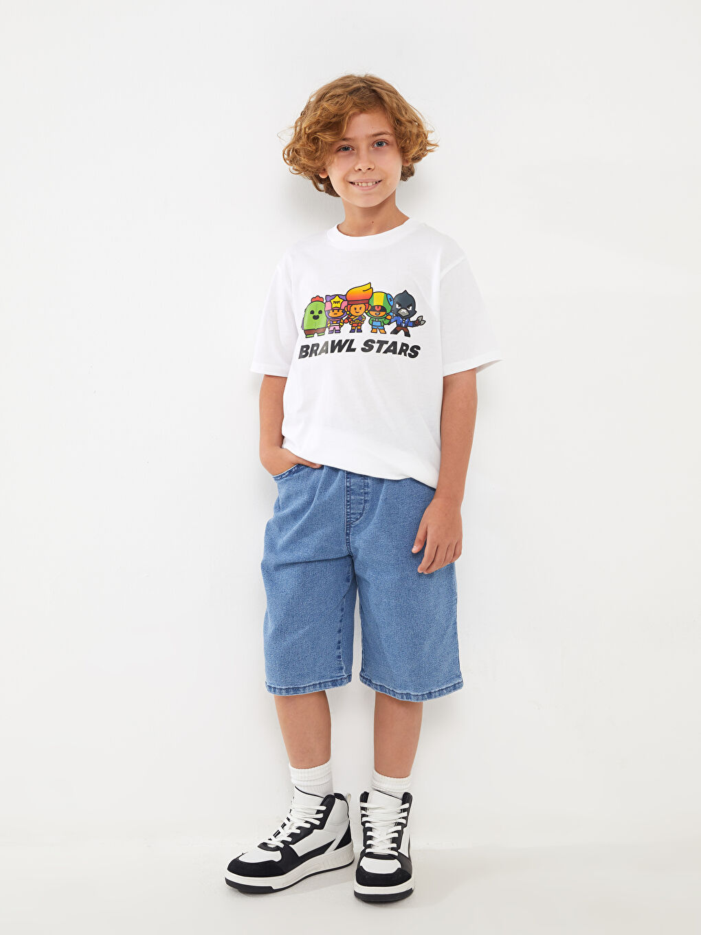 Relaxed Fit Elasticated Waist Boys' Jean Shorts-1