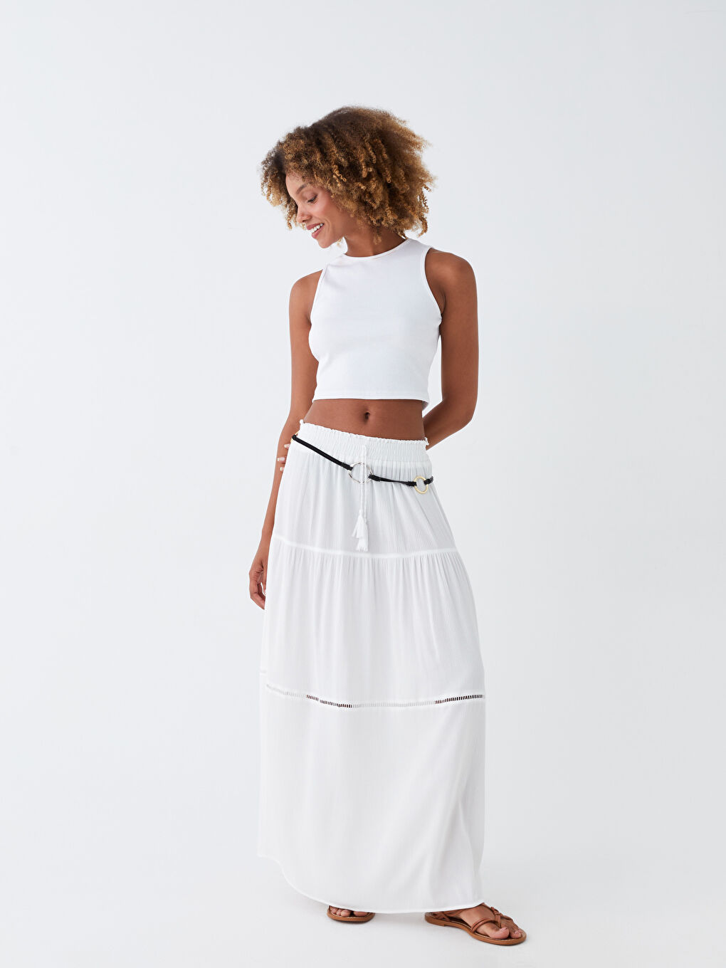Women's Elastic Waist Regular Skirt -S3KC53Z8-R9J