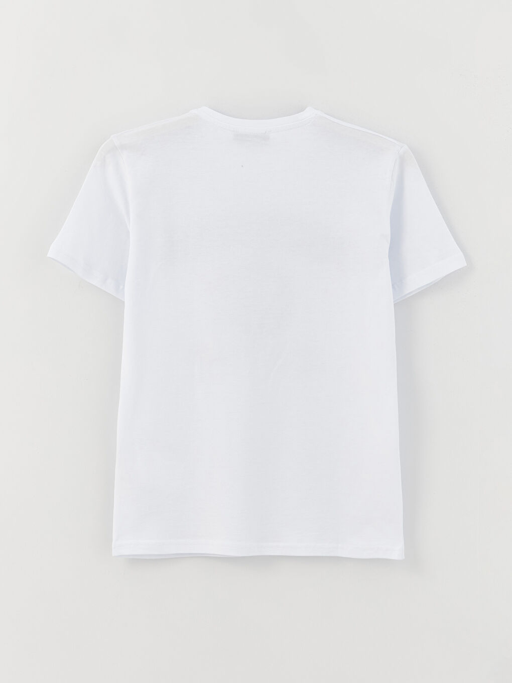 Beyaz Bisiklet Yaka Baskılı Kısa Kollu Kadın Tişört-11