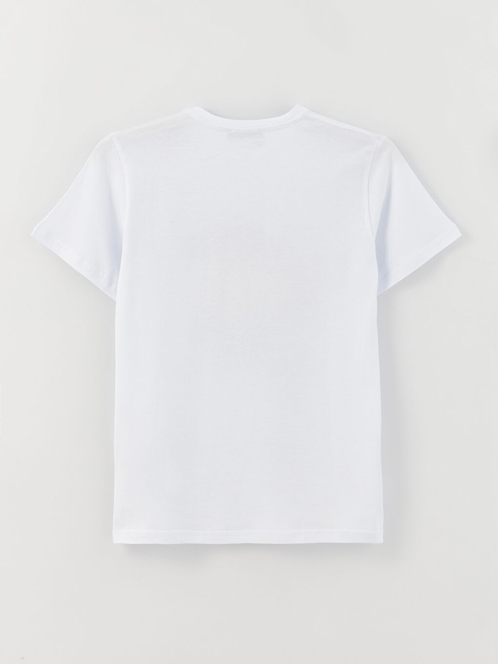 Beyaz Bisiklet Yaka Baskılı Kısa Kollu Kadın Tişört-11