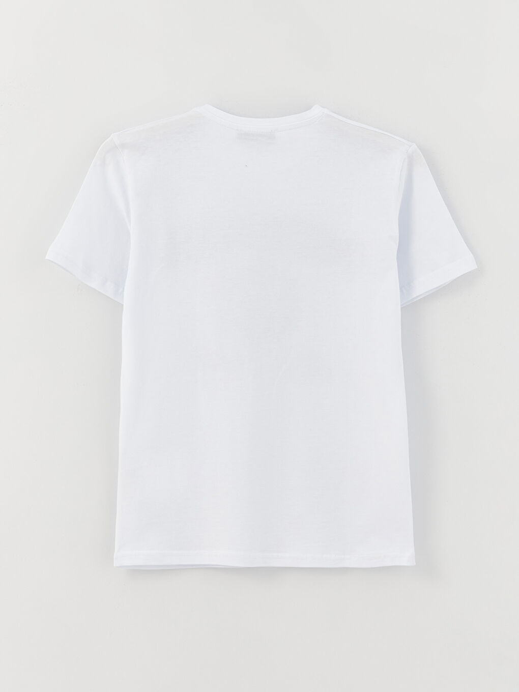 Beyaz Bisiklet Yaka Baskılı Kısa Kollu Kadın Tişört-11