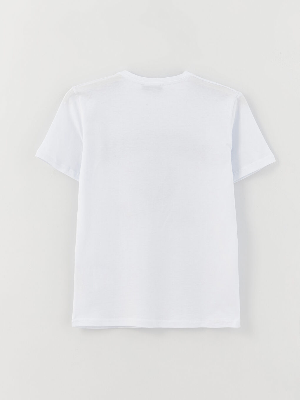 Beyaz Bisiklet Yaka Baskılı Kısa Kollu Kadın Tişört-11