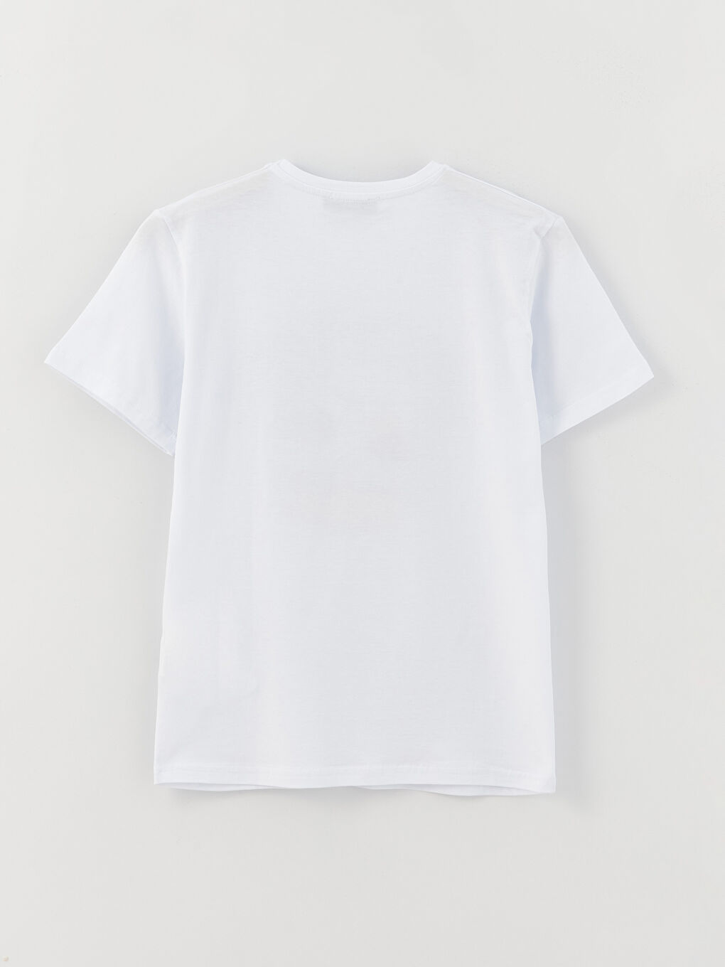 Beyaz Bisiklet Yaka Baskılı Kısa Kollu Kadın Tişört-11