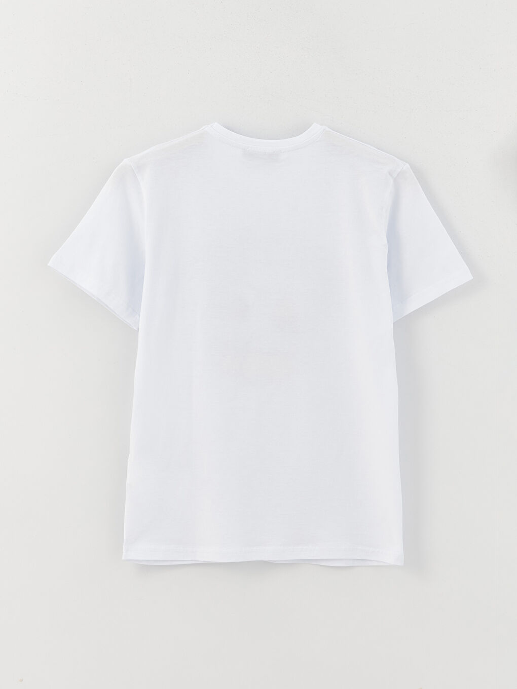 Beyaz Bisiklet Yaka Baskılı Kısa Kollu Kadın Tişört-11