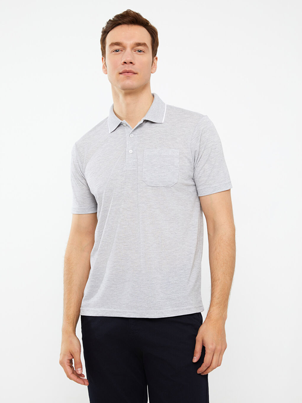 تيشيرت ياقة بولو كم قصير للرجال-1