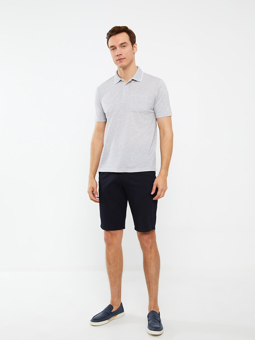 تيشيرت ياقة بولو كم قصير للرجال-2