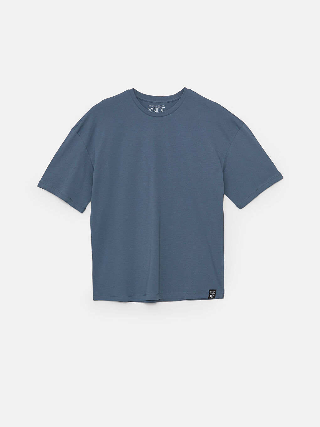 Mavi Bisiklet Yaka Penye Erkek Tişört