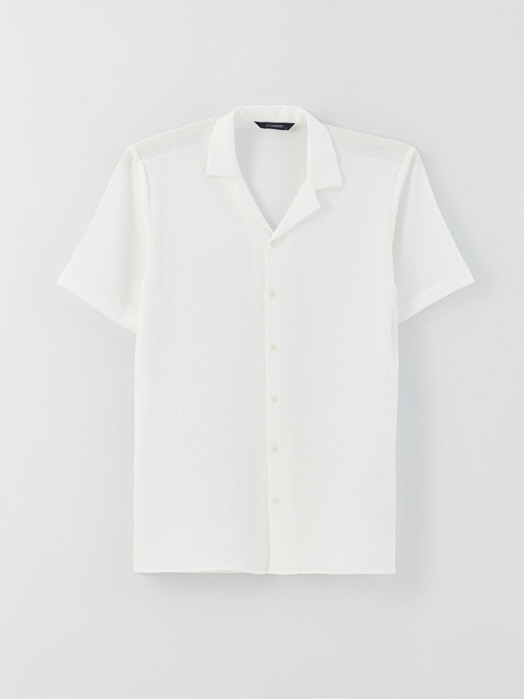 Ekru Regular Fit Kısa Kollu Erkek Gömlek-5