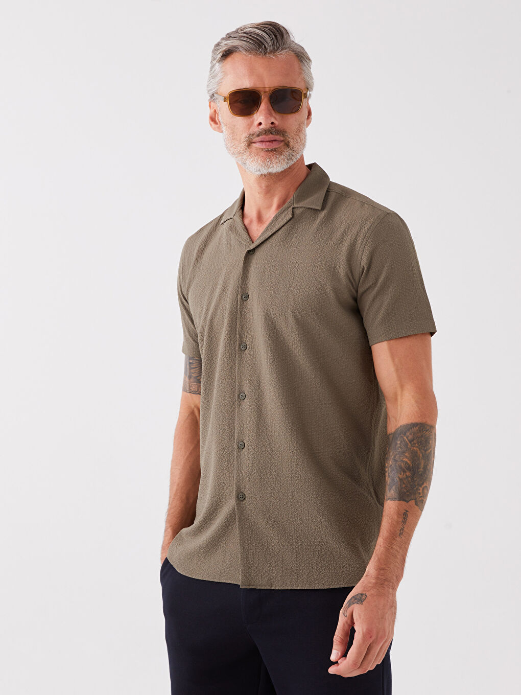 Regular Fit Short Sleeve Men's Shirt-1