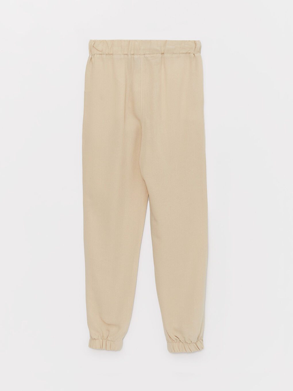 Elastic Waist Plain Linen Blend Women's Jogger Pants-6