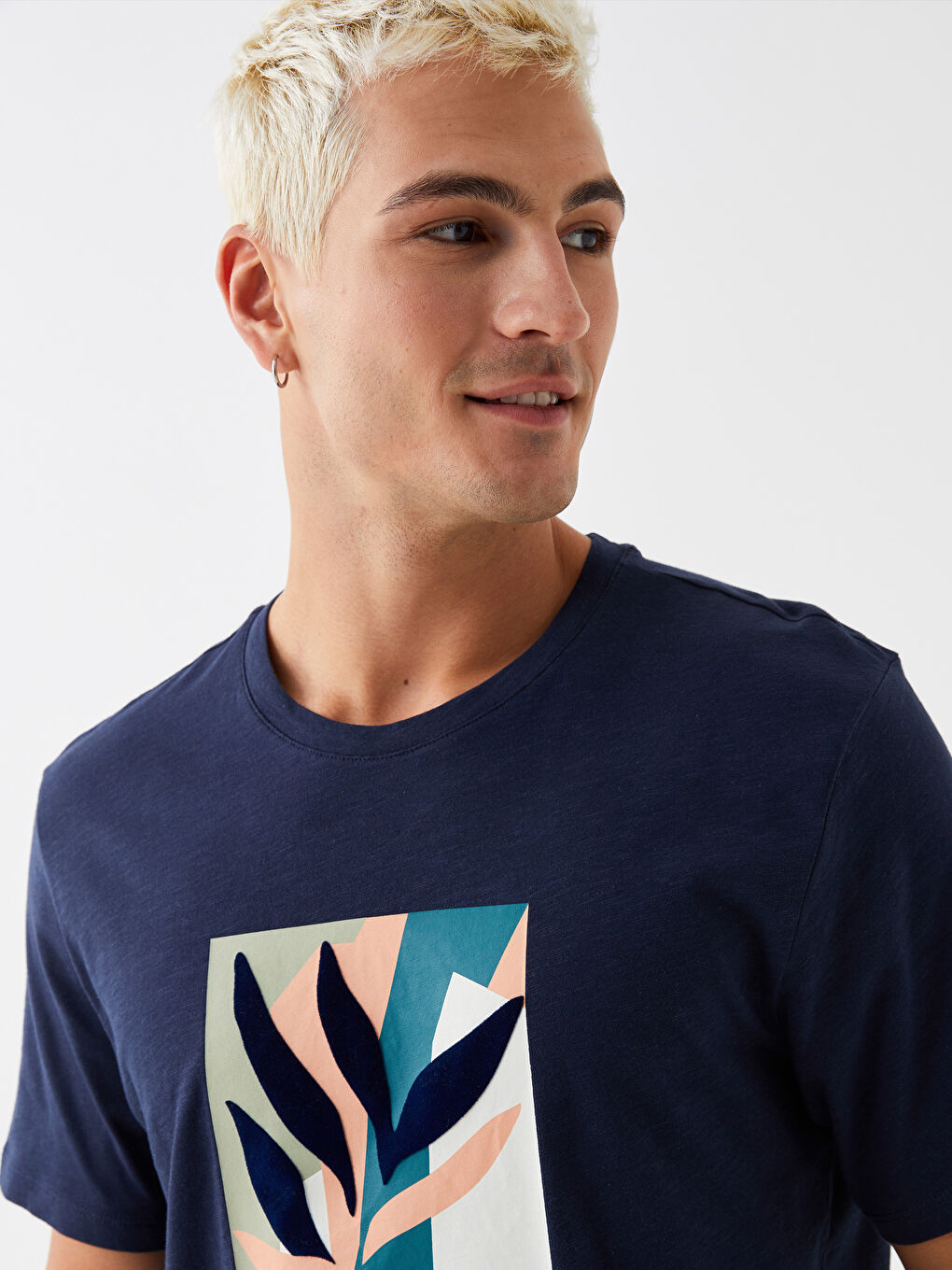 XSIDE Crew Neck Short Sleeve Printed Combed Cotton Men's T-shirt -S3KD24Z8-HRC