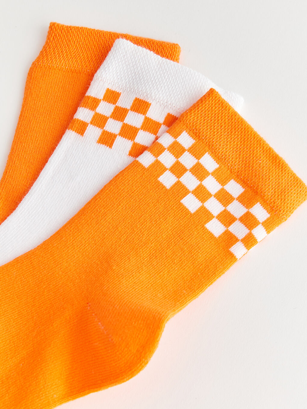 Beyaz Desenli Erkek Çocuk Soket Çorap 3'lü-2