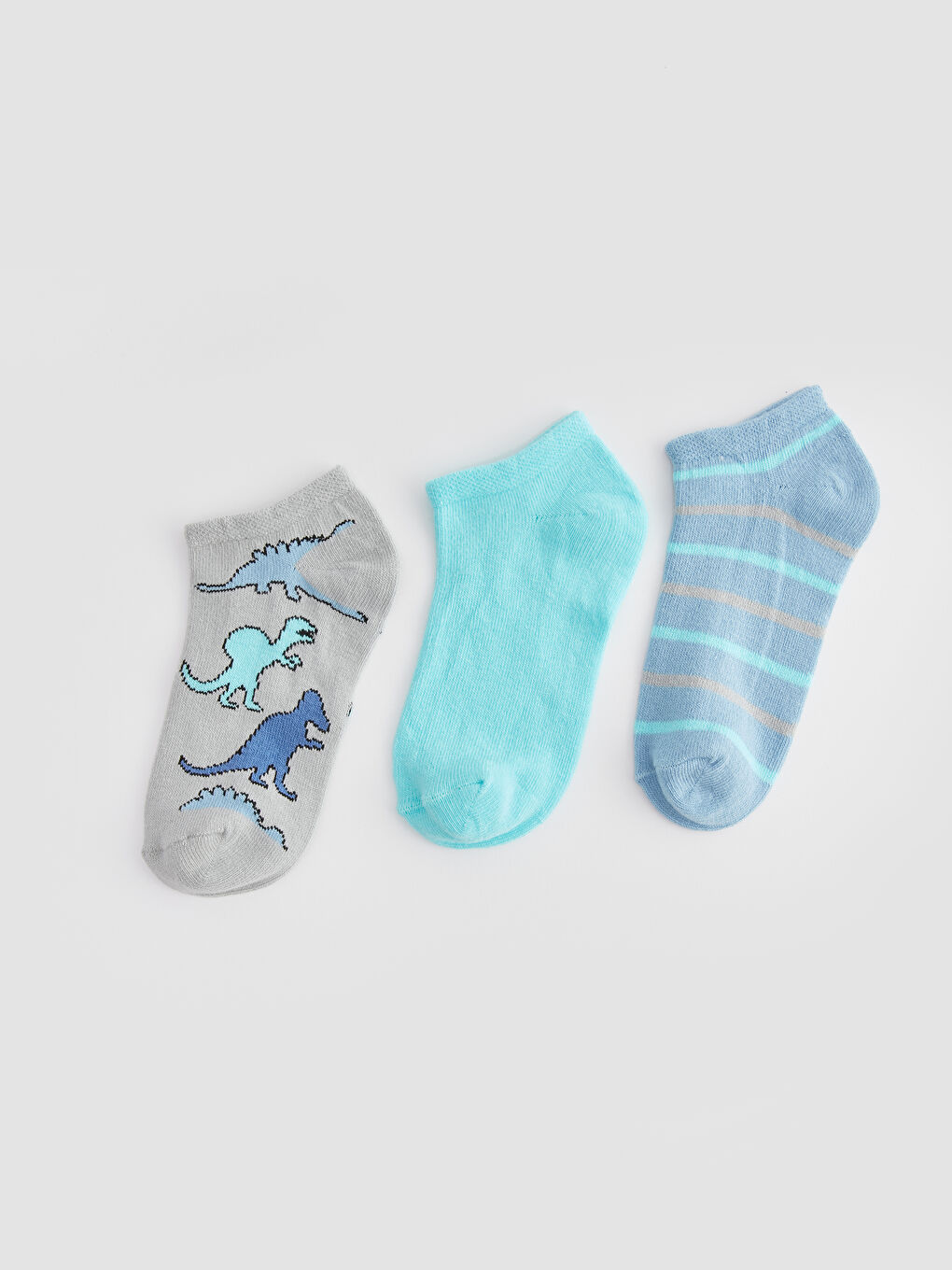 Turuncu Desenli Erkek Çocuk Patik Çorap 3'lü