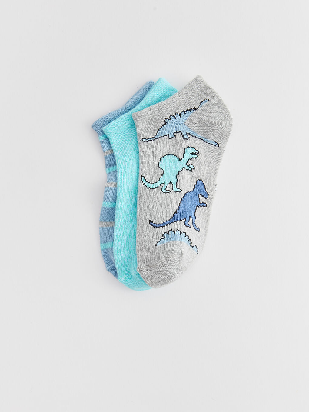 Turuncu Desenli Erkek Çocuk Patik Çorap 3'lü-1