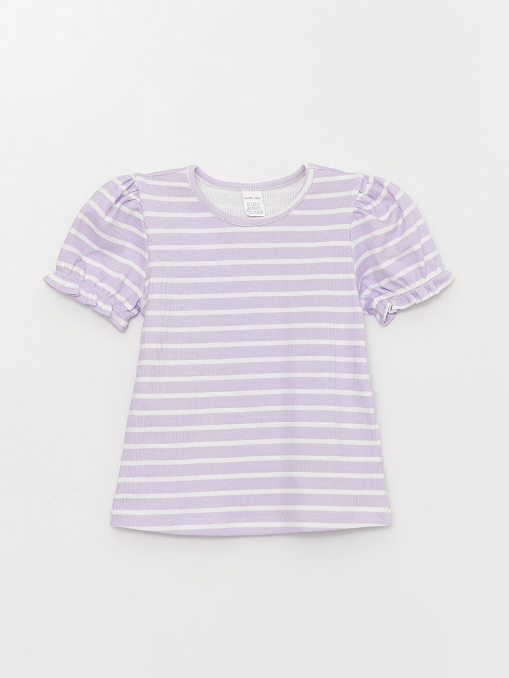 Crew Neck Short Sleeve Striped Baby Girls' T-Shirt