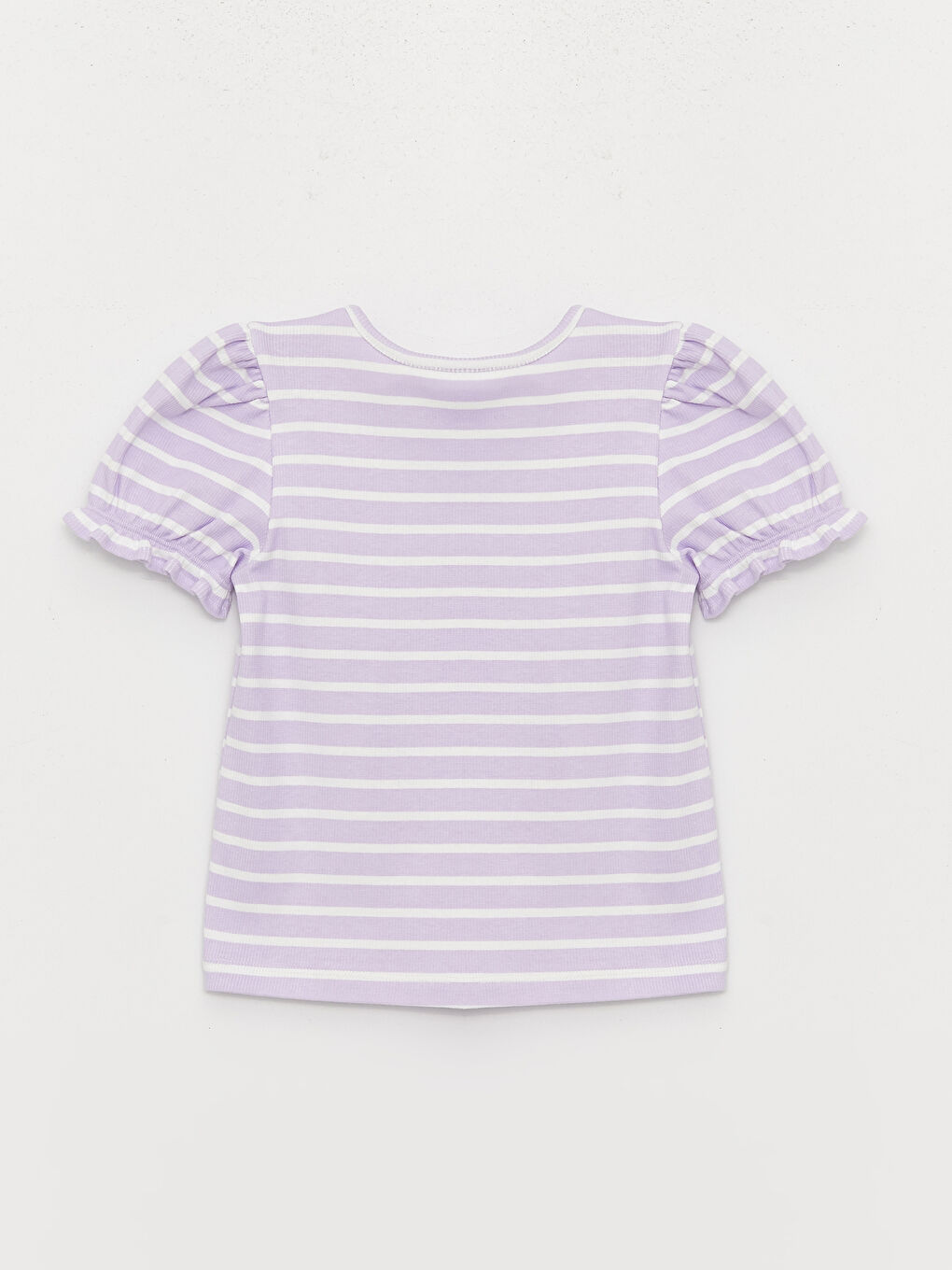Crew Neck Short Sleeve Striped Baby Girls' T-Shirt-1