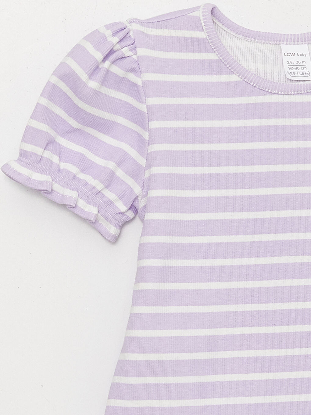 Crew Neck Short Sleeve Striped Baby Girls' T-Shirt-2