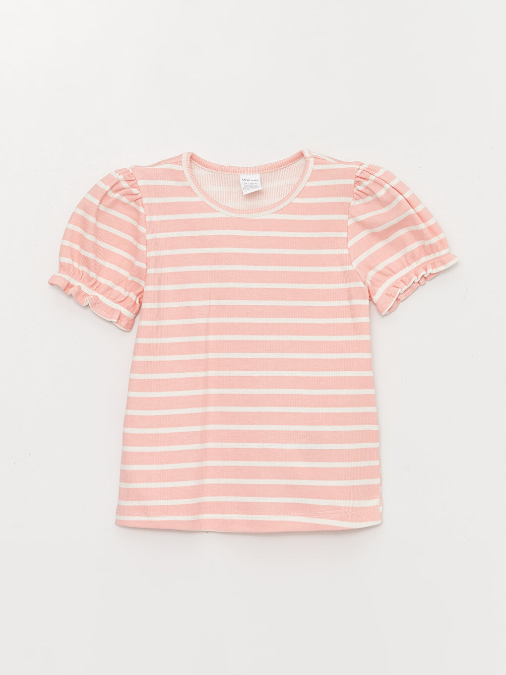Crew Neck Short Sleeve Striped Baby Girls' T-Shirt