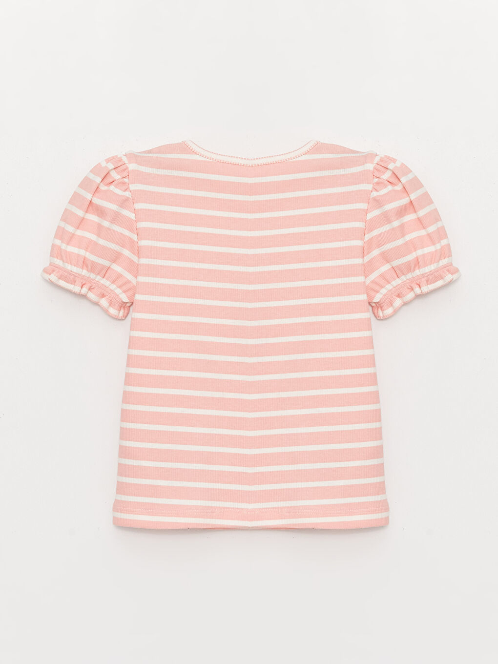 Crew Neck Short Sleeve Striped Baby Girls' T-Shirt-1