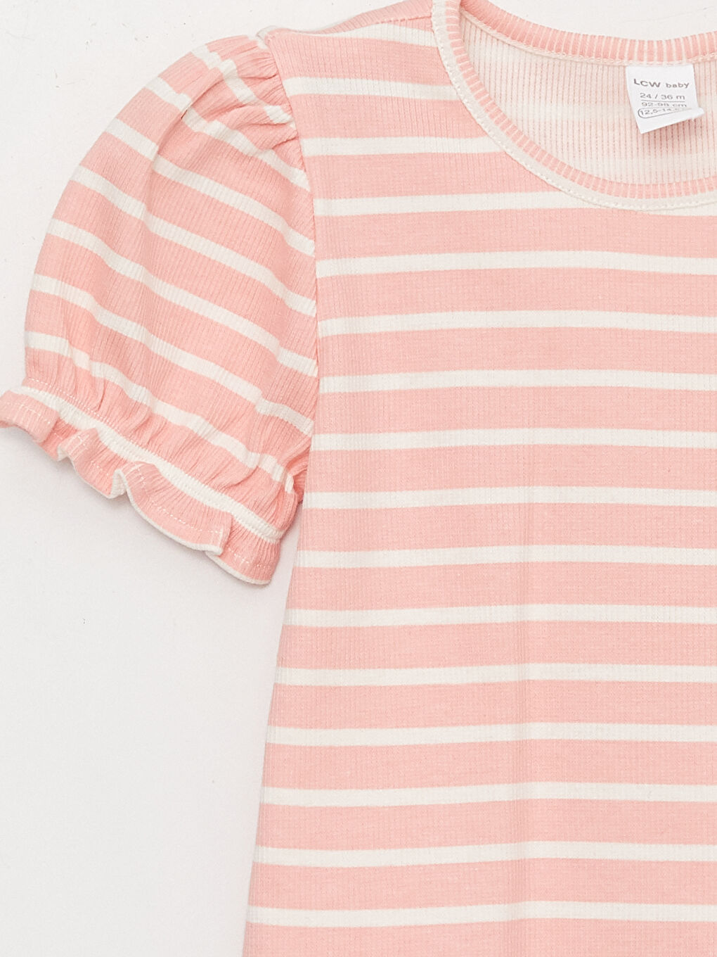 Crew Neck Short Sleeve Striped Baby Girls' T-Shirt-2