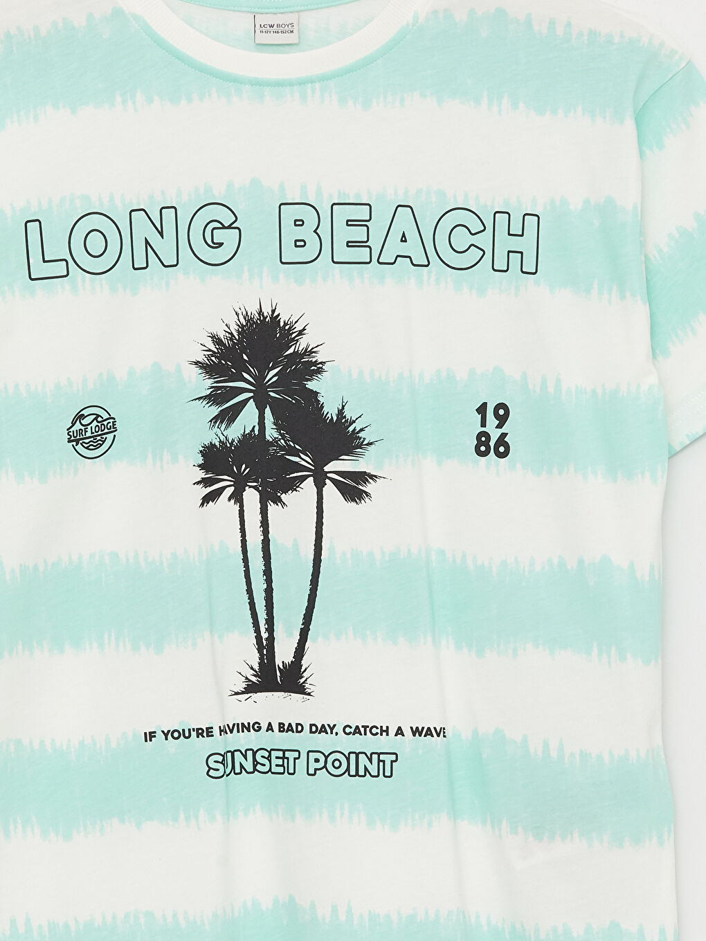 Ekru Oversize Bisiklet Yaka Erkek Çocuk Tişört-2