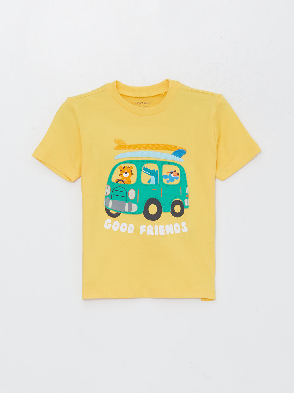 Crew Neck Short Sleeve Printed Baby Boys' T-Shirt