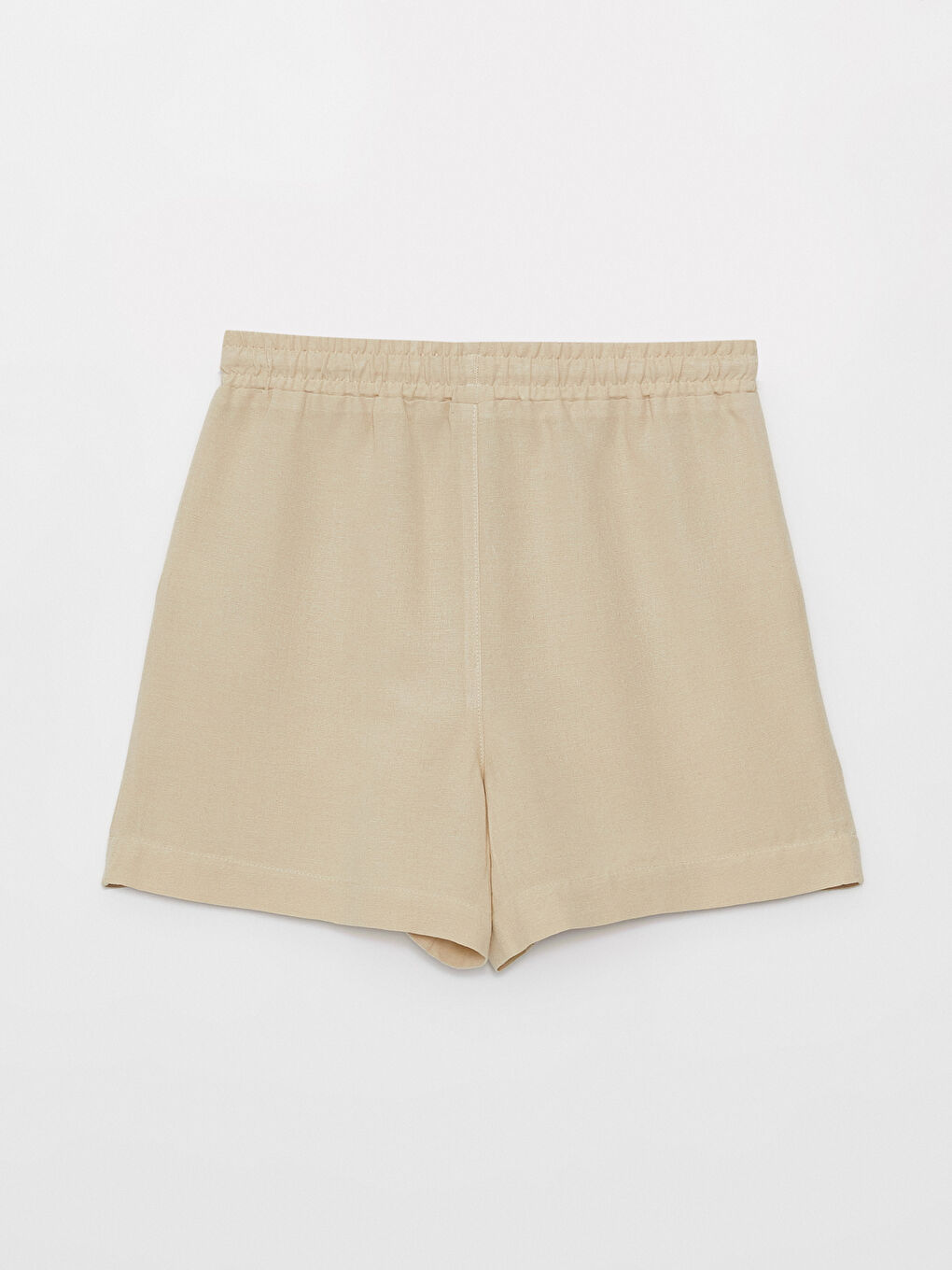 Standard Fit Plain Linen Blend Women's Shorts -S3KD94Z8-VHM