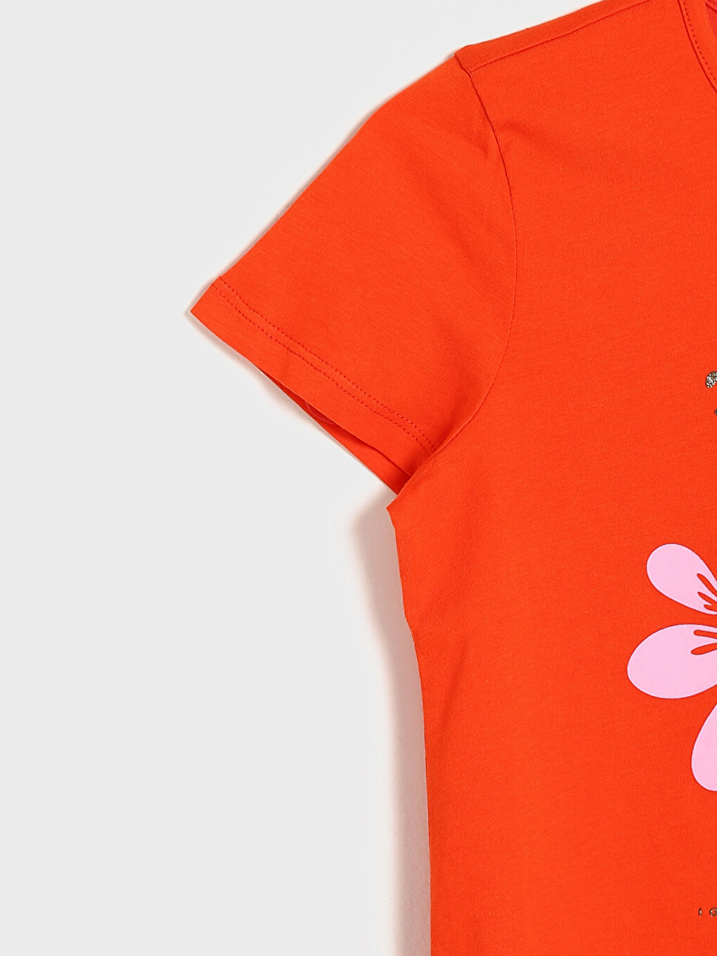 تيشيرت للبنات بياقة دائرية مطبوع-3