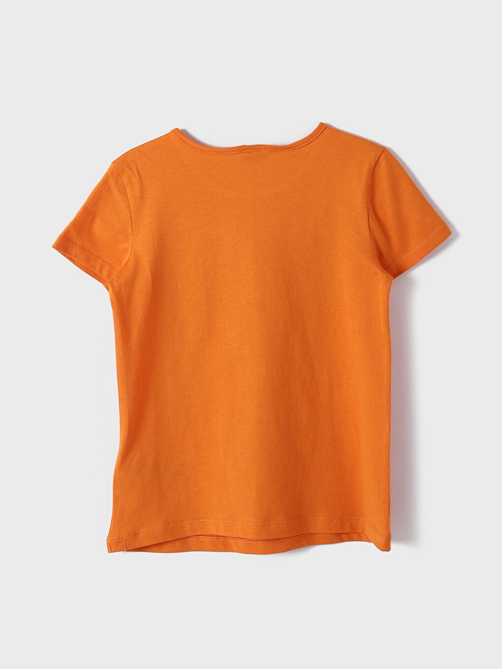 تيشيرت للبنات بياقة دائرية مطبوع كم قصير-1