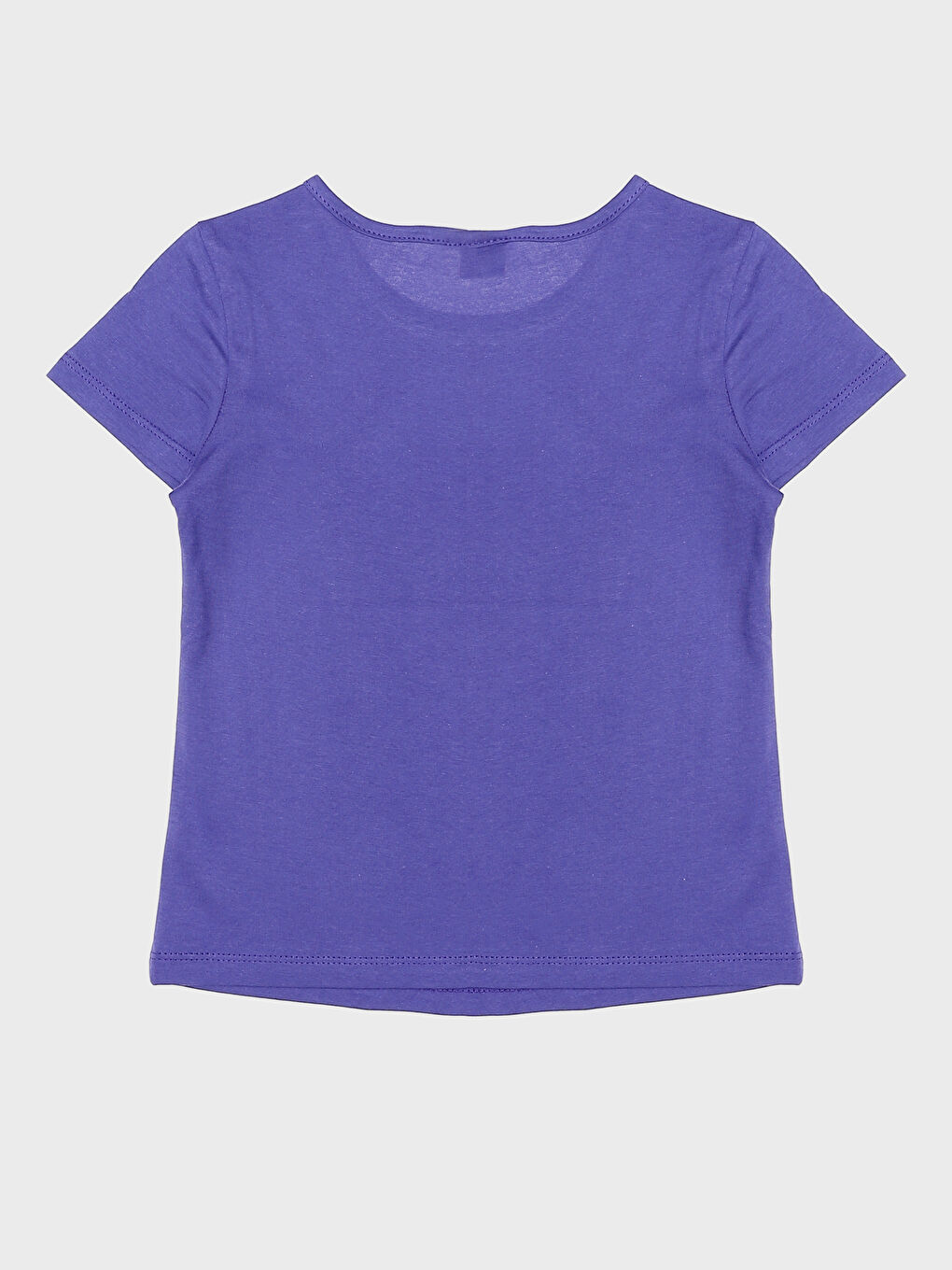 تيشيرت للبنات بياقة دائرية مطبوع كم قصير-1