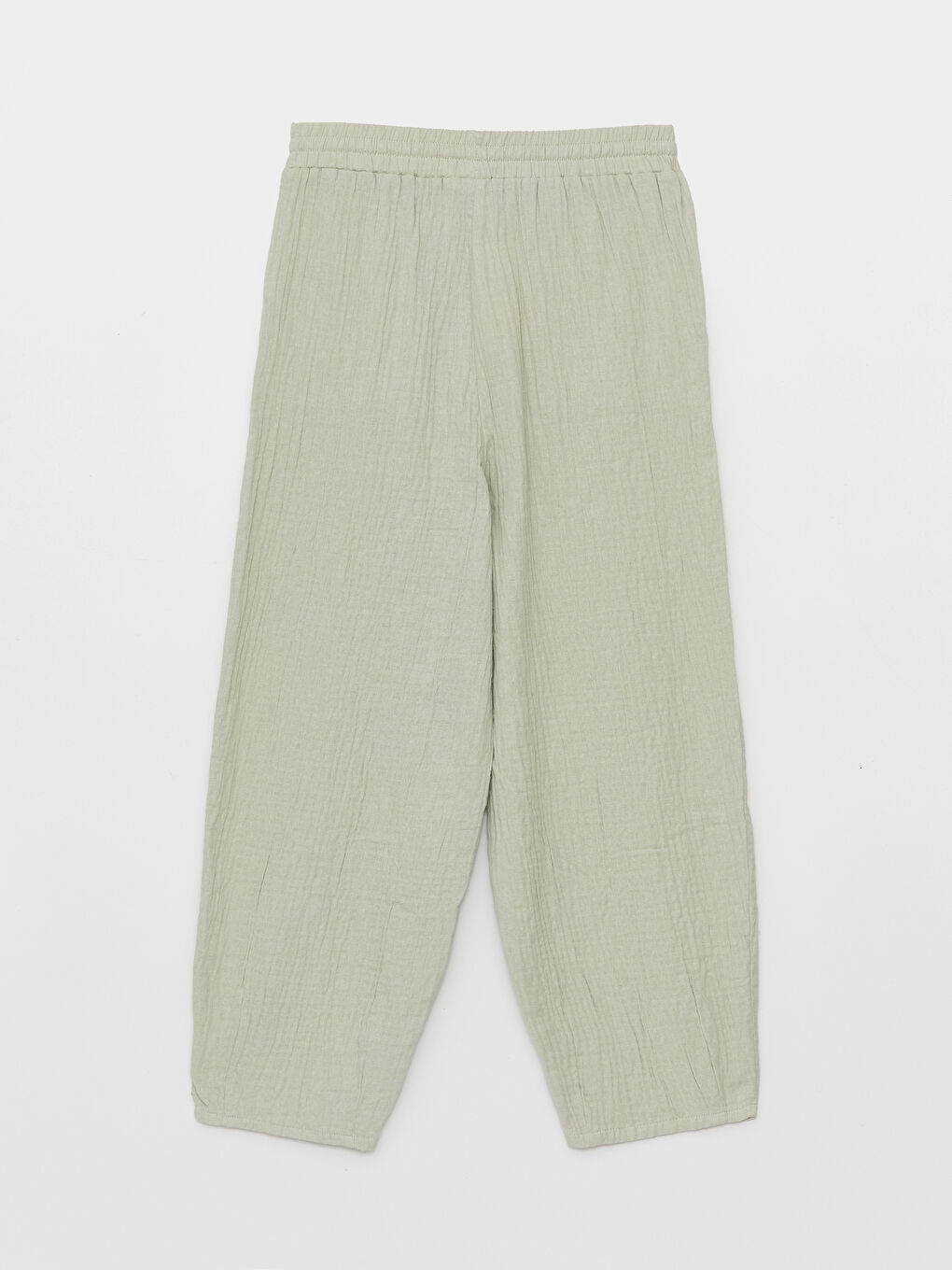 Yeşil Beli Lastikli Havuç Kesim Kadın Pantolon-6