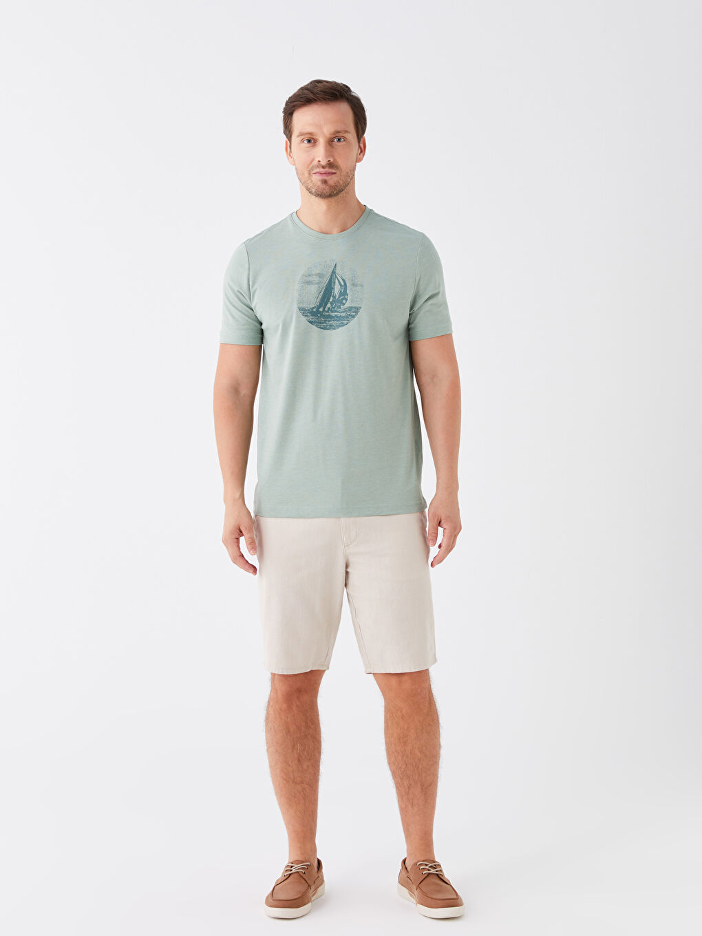 Футболка для чоловіків з круглим вирізом, коротким рукавом, з принтом, з чесаної бавовни-2