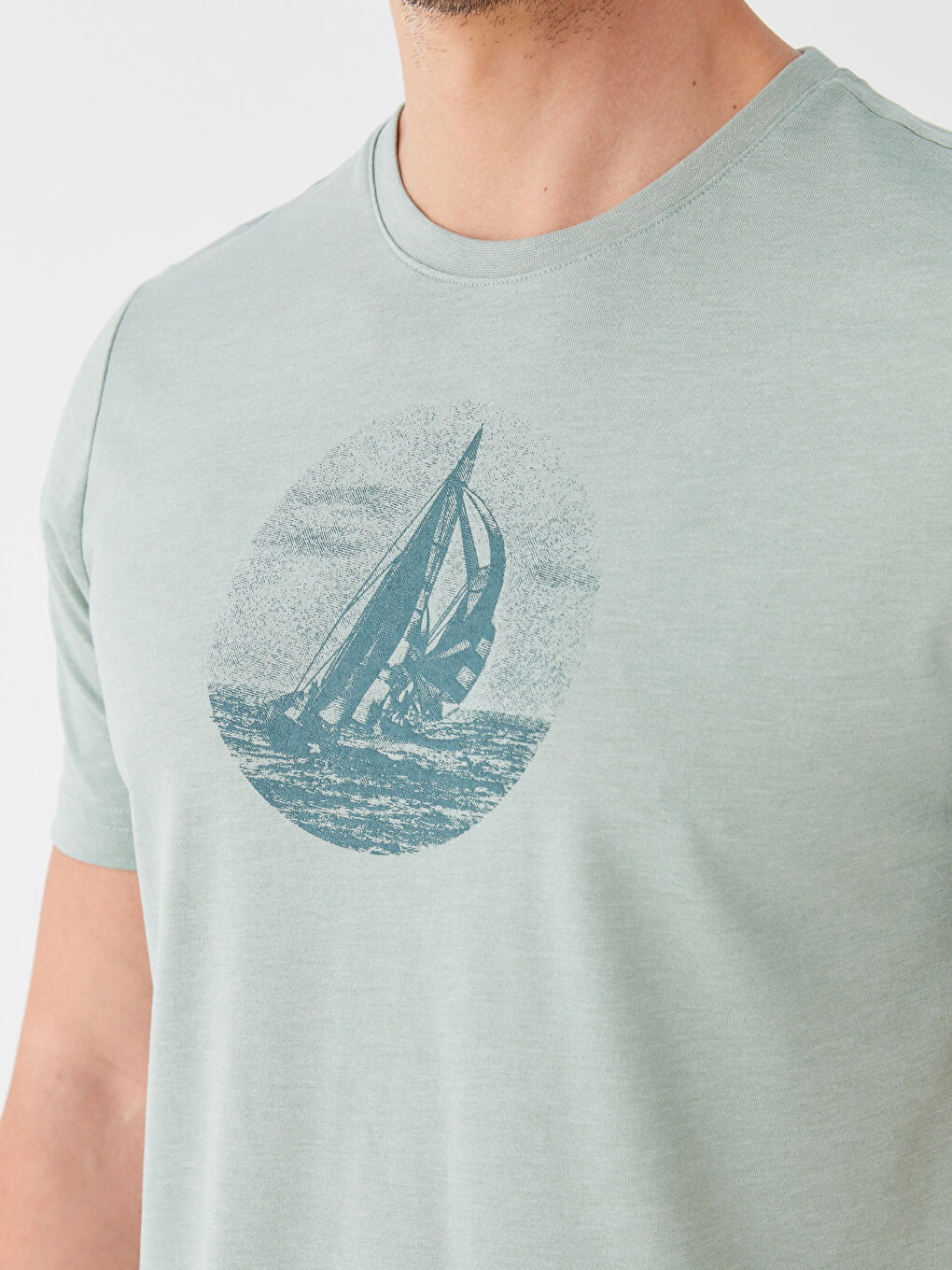 Футболка для чоловіків з круглим вирізом, коротким рукавом, з принтом, з чесаної бавовни-3