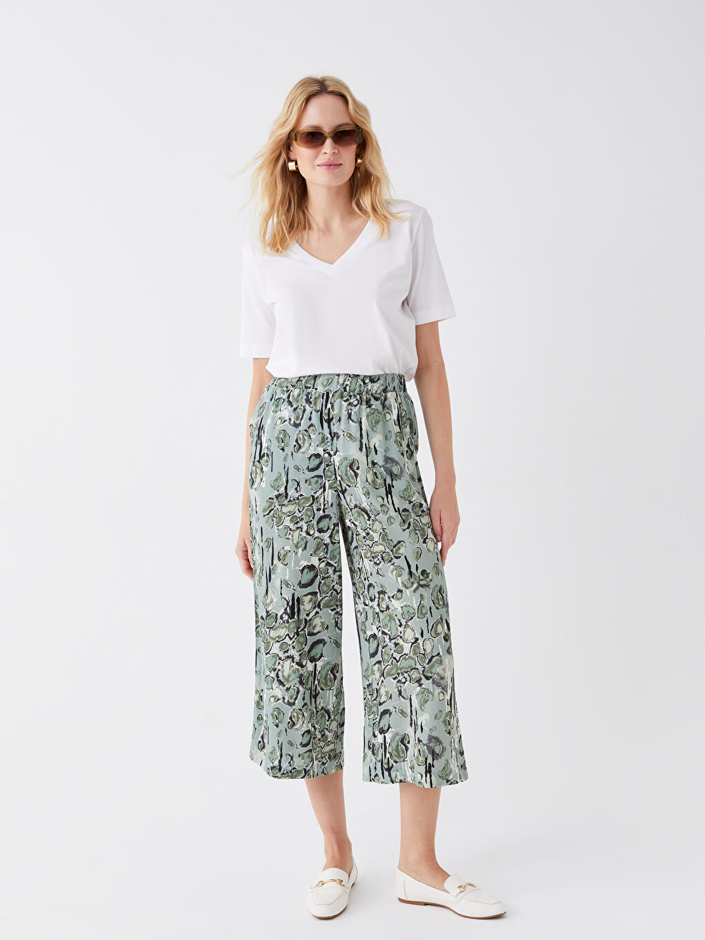 Women's Capri with Elastic Waist Pattern -S3KE16Z8-LRR