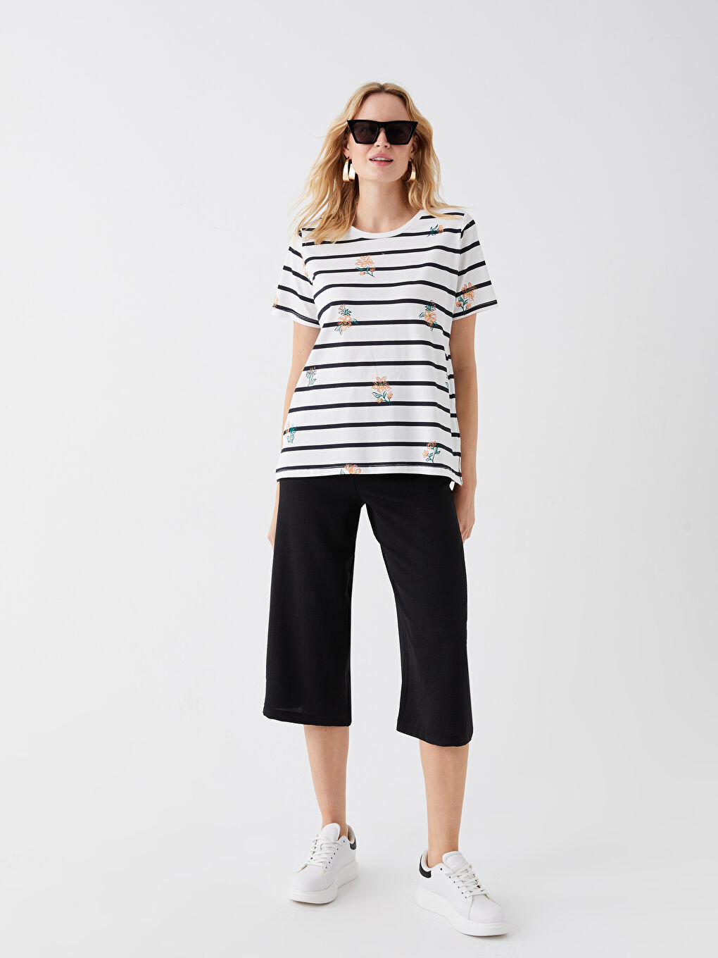 Elastic Waist Comfortable Fit Women's Capri -S3KE17Z8-CVL