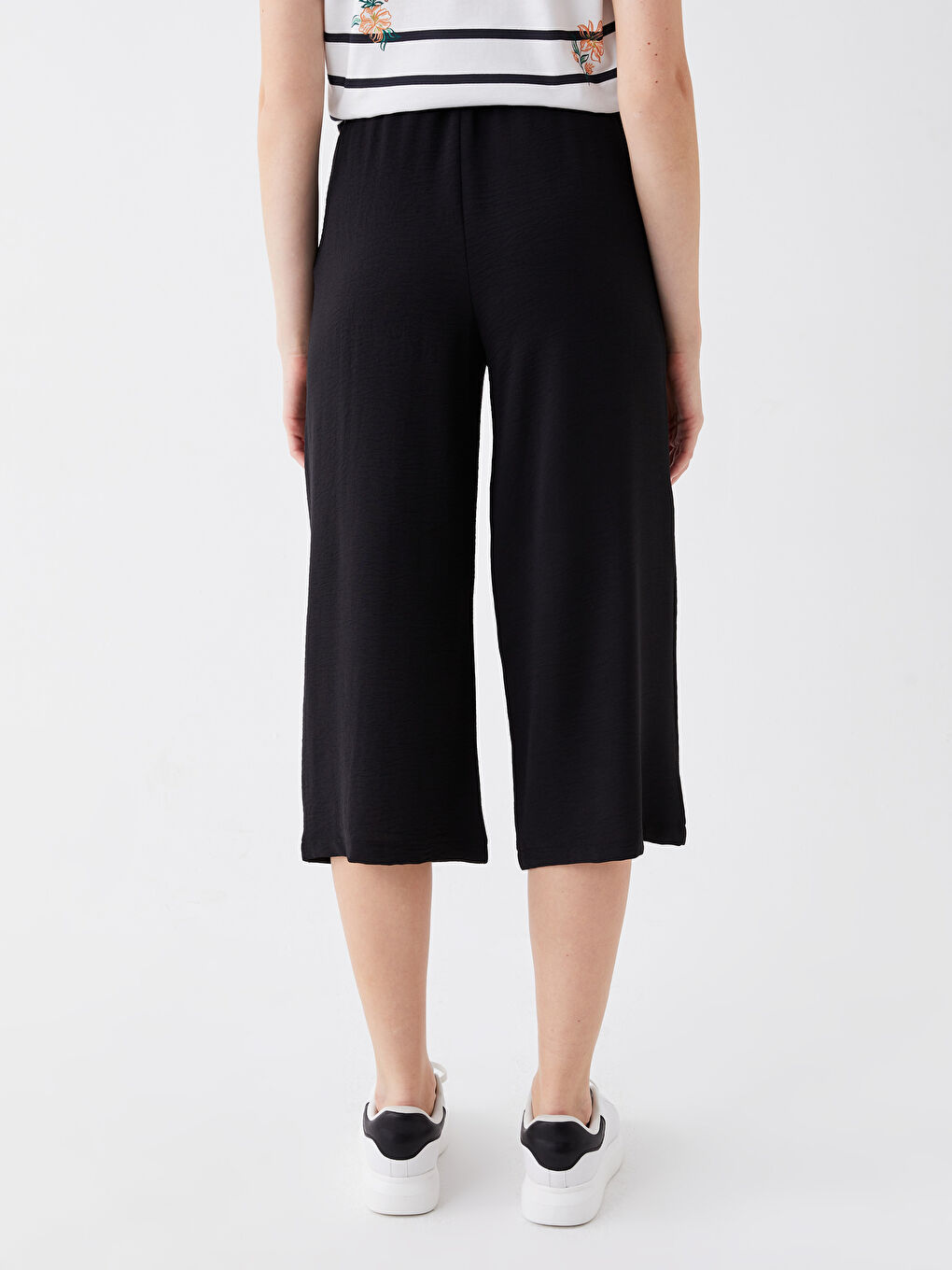 Elastic Waist Comfortable Fit Women's Capri -S3KE17Z8-CVL