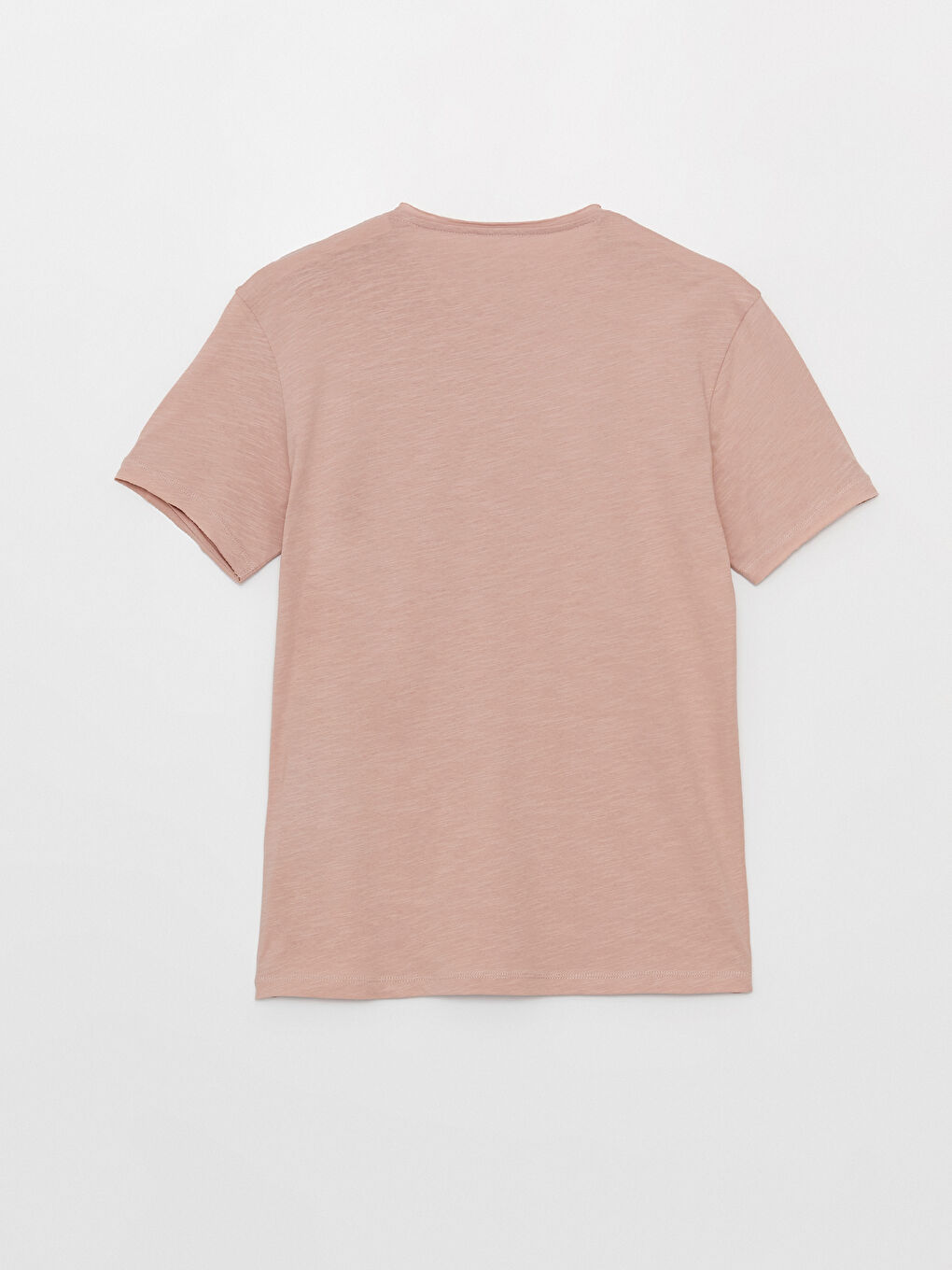 Pembe Bisiklet Yaka Penye Erkek Tişört-6