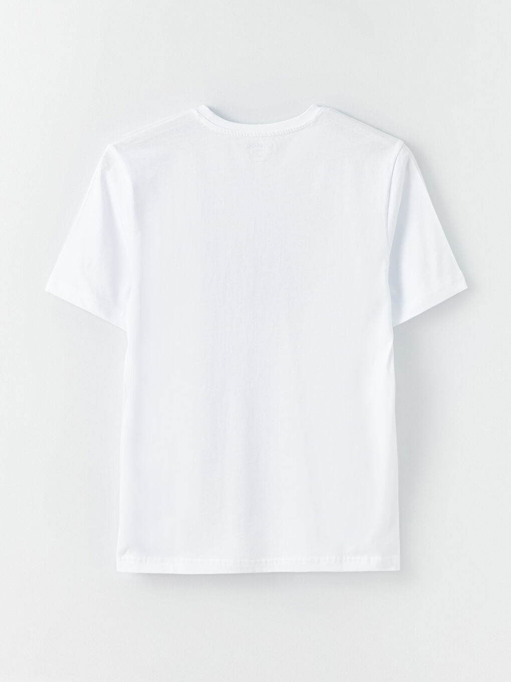 Beyaz Bisiklet Yaka Kısa Kollu Baskılı Penye Erkek Tişört-6