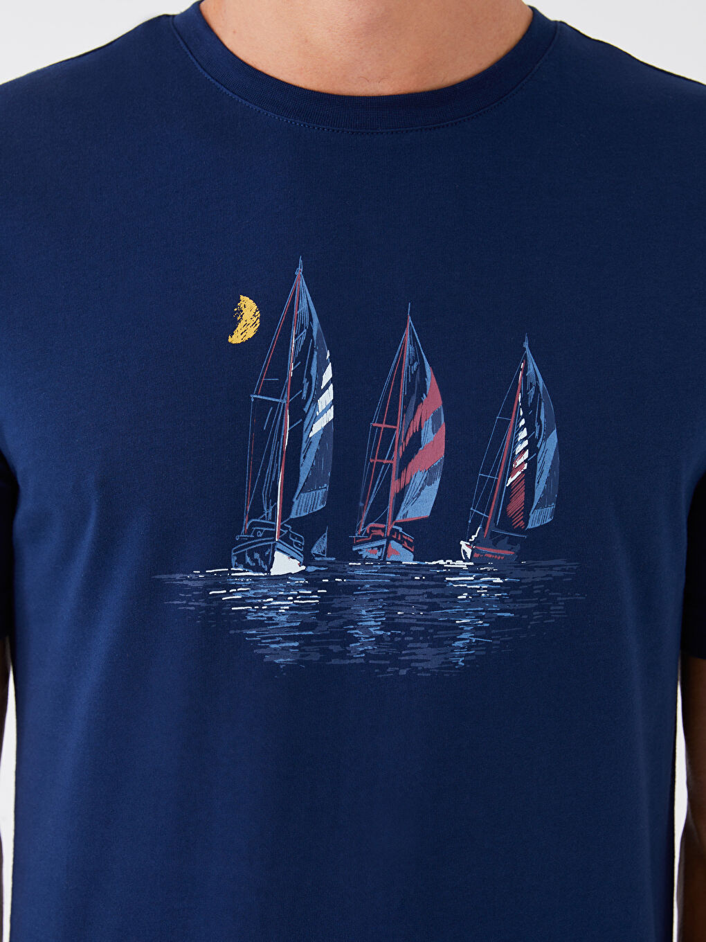 Футболка для чоловіків з круглим вирізом, коротким рукавом, з принтом, з чесаної бавовни-3